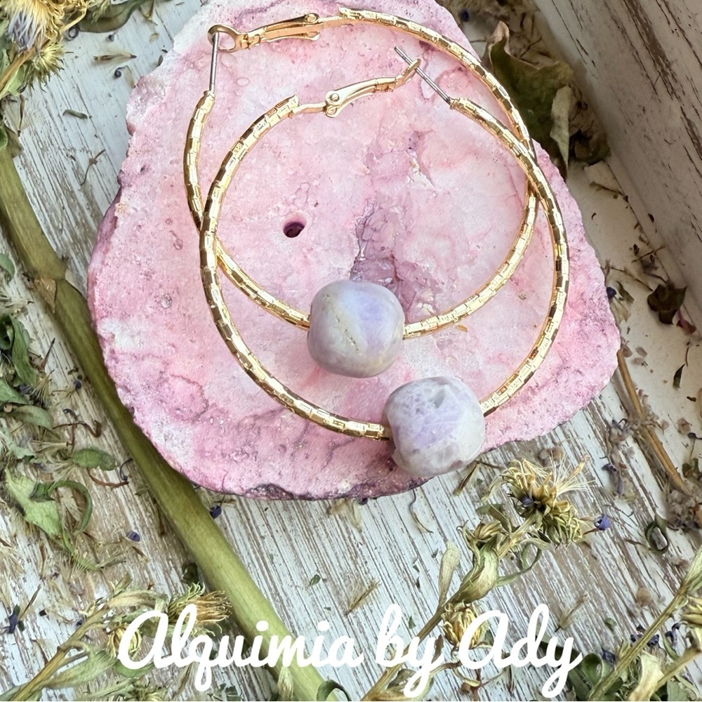 Alquimia Gold and Purple Elegant Earrings